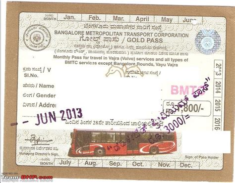 BMTC monthly bus pass